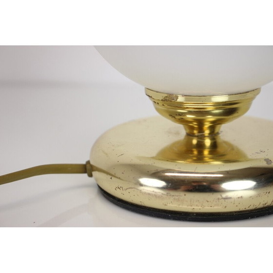 Image 1 of Lampe de table vintage en verre et laiton, Allemagne 1970