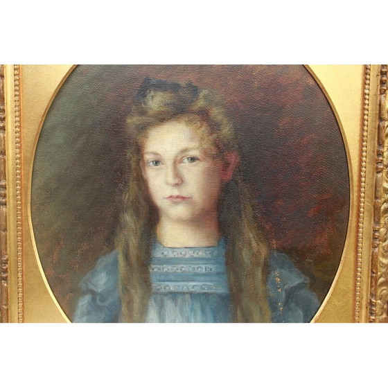 Image 1 of Portrait de jeune fille dans un cadre en stuc, Allemagne du Sud 1900