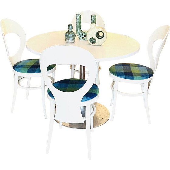 Image 1 of Ensemble de 4 chaises vintage Baumann "seagull", 1970