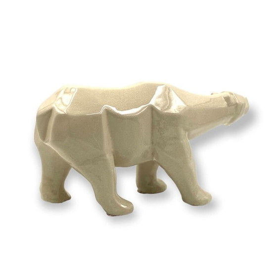 Image 1 of Ours polaire cubiste craquelé par L et V Ceram, France 1970