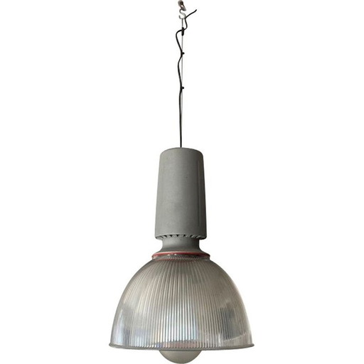 Lampe suspendue industrielle en aluminium, 1970