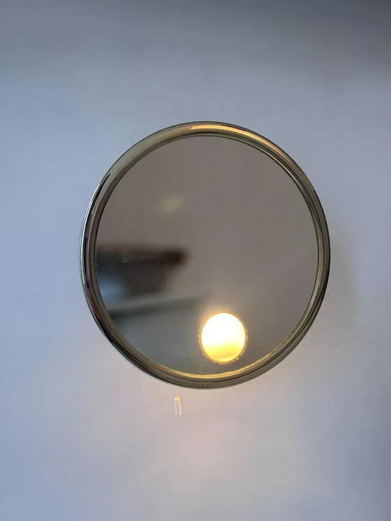Image 1 of Miroir Brot Vintage Orientable Doré, Grossissant Et Éclairant, France 1970