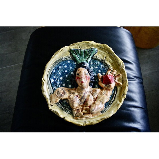 Image 1 of Plat vintage en terre cuite de Markus Lupertz, années 1980