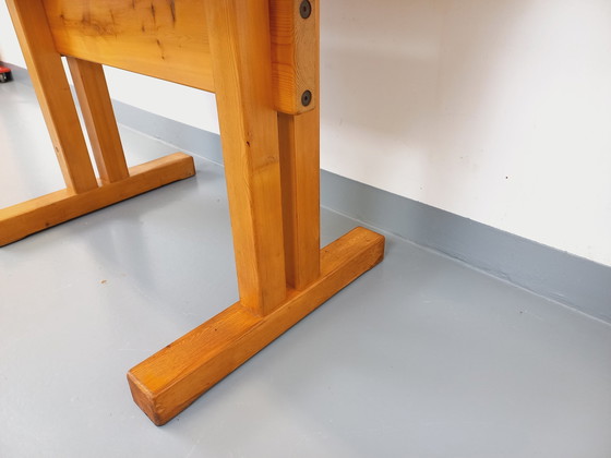 Image 1 of Table À Manger Rectangulaire Charlotte Perriand Les Arcs Vintage En Pin Des Années 60 70