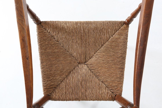 Image 1 of Fauteuil français ancien en bois avec assise cannée, 1890S