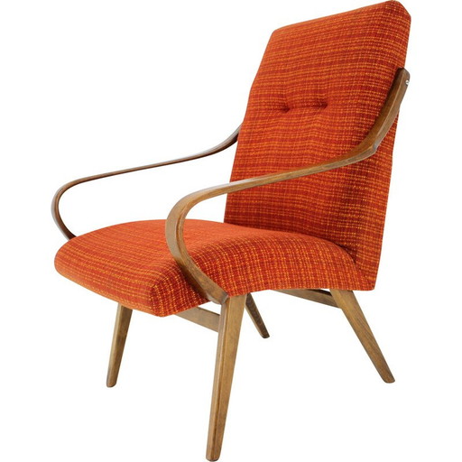 Fauteuil vintage en hêtre, Tchécoslovaquie 1960