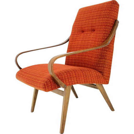 Image 1 of Fauteuil vintage en hêtre, Tchécoslovaquie 1960