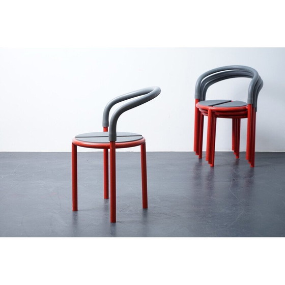 Image 1 of Ensemble de salle à manger vintage en acier inoxydable Pelikan pour Fritz Hansen, Danemark