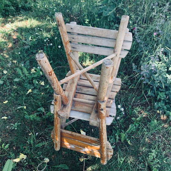 Image 1 of Paire de chaises de jardin en bois vintage pour enfants