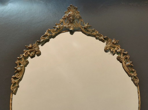 Miroir baroque ovale à crête ronde