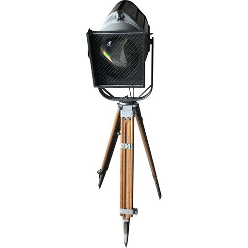 Lampe de théâtre vintage en bois de Veb Narva, Allemagne