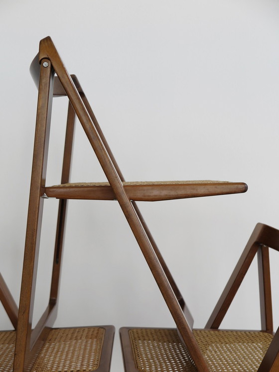 Image 1 of 4x Aldo Jacober & D'Aniello "Trieste" Chaises pliantes pour Bazzani, 1966, Italie