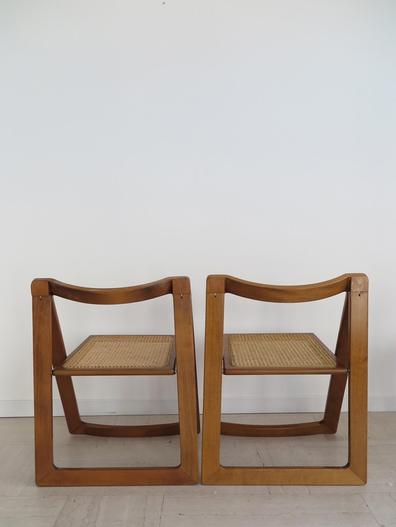 Image 1 of 4x Aldo Jacober & D'Aniello "Trieste" Chaises pliantes pour Bazzani, 1966, Italie