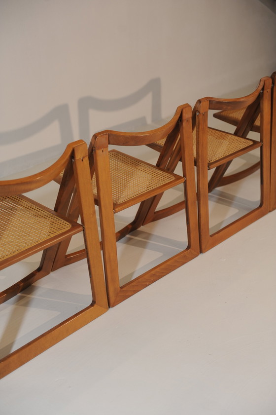Image 1 of 4x Aldo Jacober & D'Aniello "Trieste" Chaises pliantes pour Bazzani, 1966, Italie