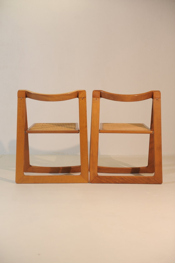 Image 1 of 4x Aldo Jacober & D'Aniello "Trieste" Chaises pliantes pour Bazzani, 1966, Italie