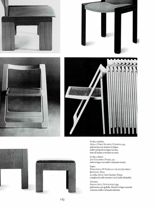 4x Aldo Jacober & D'Aniello "Trieste" Chaises pliantes pour Bazzani, 1966, Italie