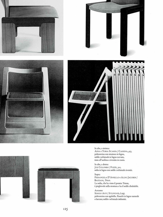 Image 1 of 4x Aldo Jacober & D'Aniello "Trieste" Chaises pliantes pour Bazzani, 1966, Italie