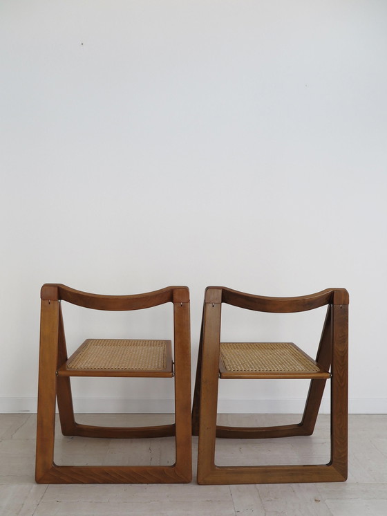 Image 1 of 4x Aldo Jacober & D'Aniello "Trieste" Chaises pliantes pour Bazzani, 1966, Italie