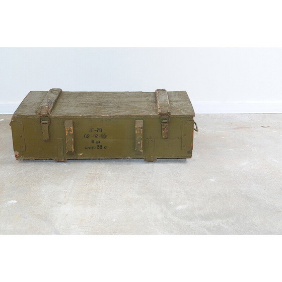 Image 1 of Caisse militaire vintage en bois, Union soviétique 1980