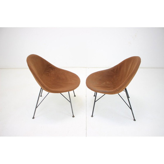 Image 1 of Paire de fauteuils vintage en coquillage, Tchécoslovaquie 1970
