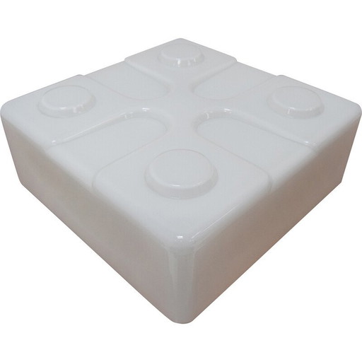 Plafonnier vintage en verre et métal, Tchécoslovaquie 1970