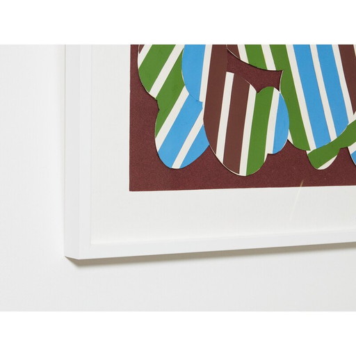 Peinture vintage "Pelouse perturbe" par Guy de Rougemont, 1971