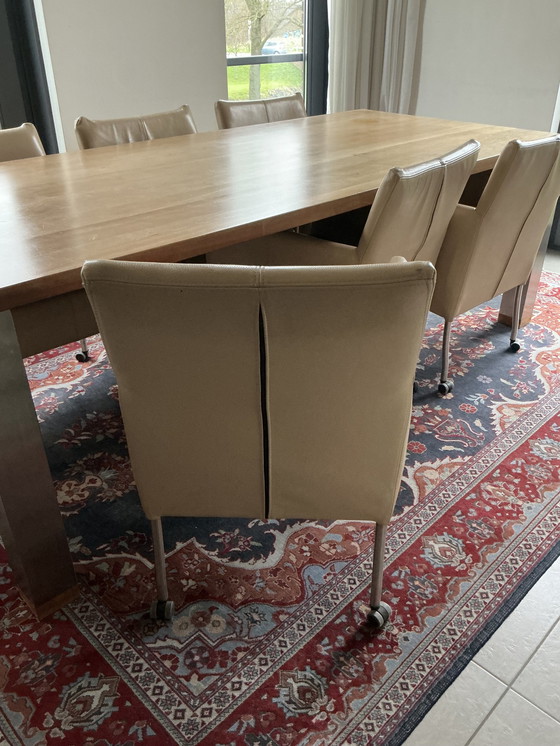 Image 1 of 6 X Design Dining Chair + Joop Van Arnhem Art Of Living Table en bois de cerisier