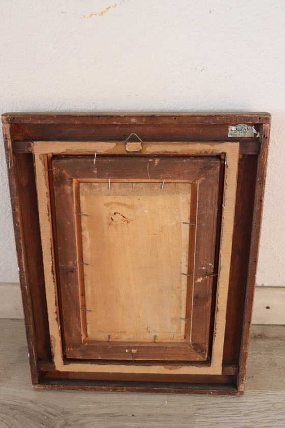 Image 1 of Artiste italien, Chemin dans les bois, peinture à l'huile sur carton, fin du 19e siècle