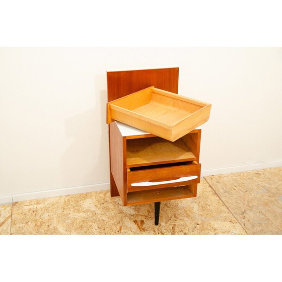 Image 1 of Table de nuit vintage en acajou et bois de hêtre par Mojmír Požár pour Up Závody, Tchécoslovaquie 1960