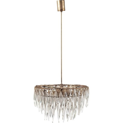 Lampe suspendue vintage en métal par Bakalowits et Söhne, 1960