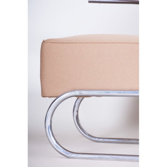 Image 1 of Paire de fauteuils vintage en cuir blanc crème de Mucke Melder, années 1930