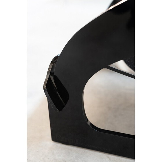 Image 1 of Fauteuil vintage modèle 4801 en polycarbonate de caoutchouc noir par Colombo et Joe pour Kartell, Italie 1980