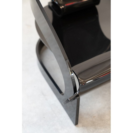 Image 1 of Fauteuil vintage modèle 4801 en polycarbonate de caoutchouc noir par Colombo et Joe pour Kartell, Italie 1980