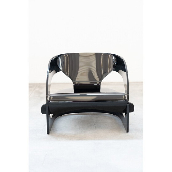 Image 1 of Fauteuil vintage modèle 4801 en polycarbonate de caoutchouc noir par Colombo et Joe pour Kartell, Italie 1980