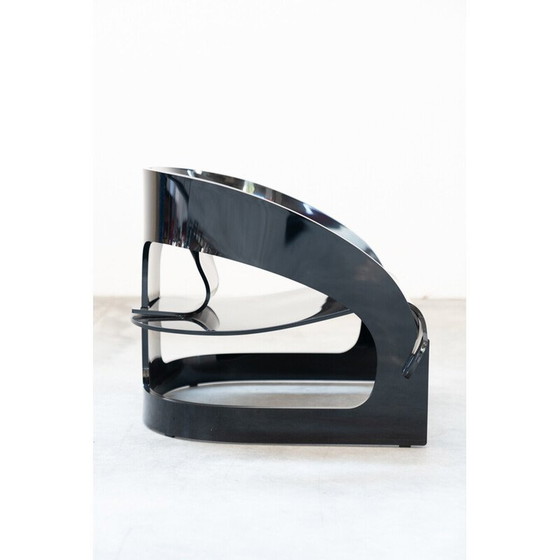 Image 1 of Fauteuil vintage modèle 4801 en polycarbonate de caoutchouc noir par Colombo et Joe pour Kartell, Italie 1980