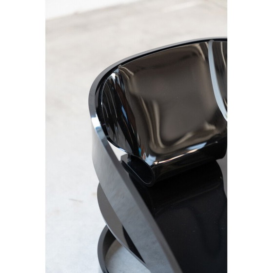Image 1 of Fauteuil vintage modèle 4801 en polycarbonate de caoutchouc noir par Colombo et Joe pour Kartell, Italie 1980