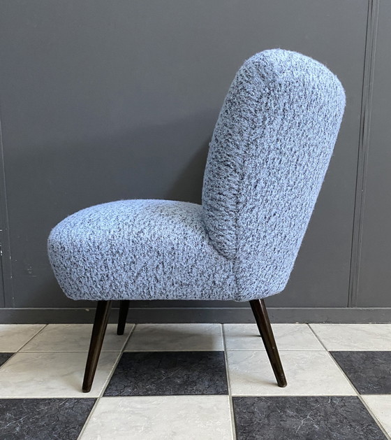 Image 1 of Chaise cocktail en laine bleue 1960S