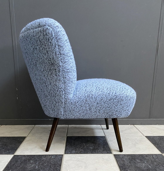 Image 1 of Chaise cocktail en laine bleue 1960S