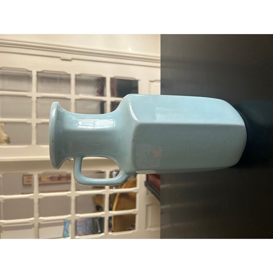 Image 1 of Vase vintage en céramique bleue émaillée pour Scheurich West, Allemagne de l'Ouest 1970