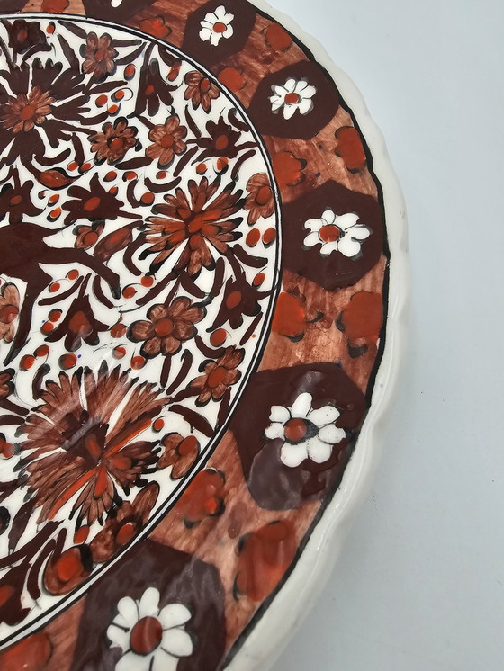 Image 1 of Assiette Décorative Biche Et Fleurs Grecque