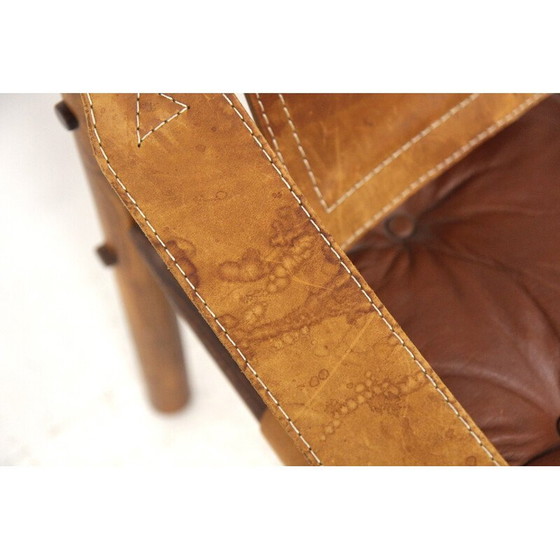 Image 1 of Paire de fauteuils vintage "Sirocco" en bois de rose et cuir par Arne Norell, Suède 1960
