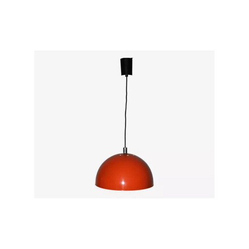 Lampe suspendue vintage en métal laqué orange, 1970