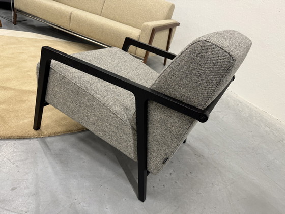 Image 1 of Fauteuil Splinter de Harvink Tissu de laine gris Structure noire