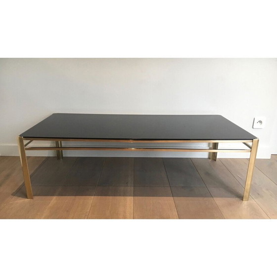 Image 1 of Table basse vintage en bronze et laiton, France 1970