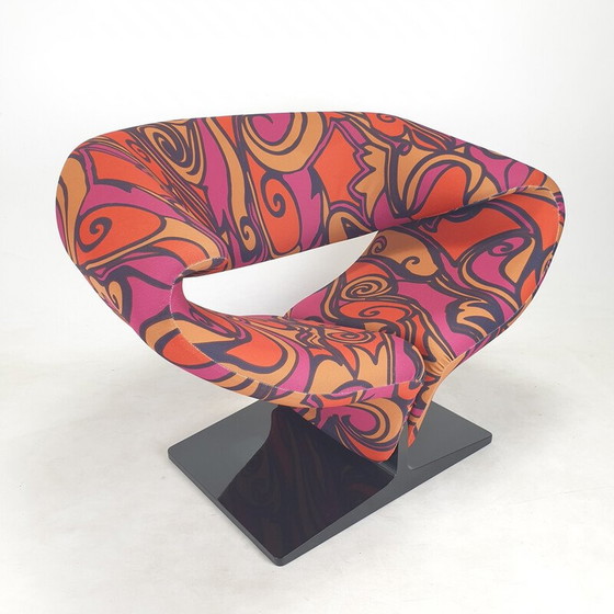 Image 1 of Fauteuil vintage en tissu rubané par Pierre Paulin pour Artifort, Pays-Bas 1960