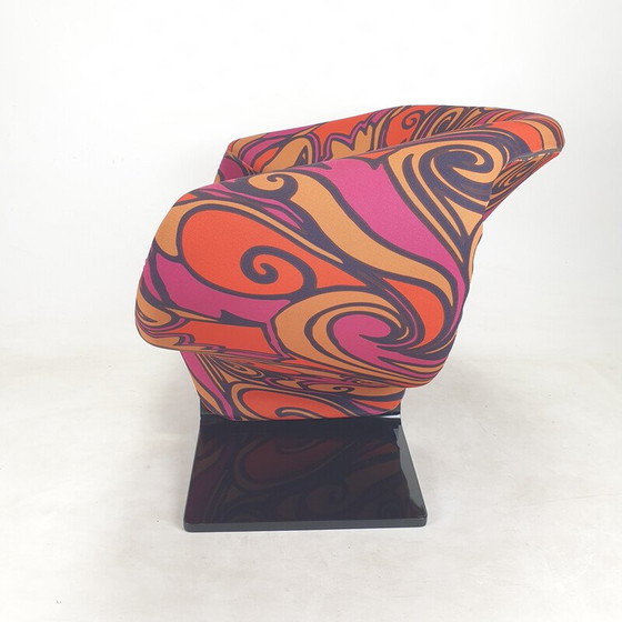 Image 1 of Fauteuil vintage en tissu rubané par Pierre Paulin pour Artifort, Pays-Bas 1960