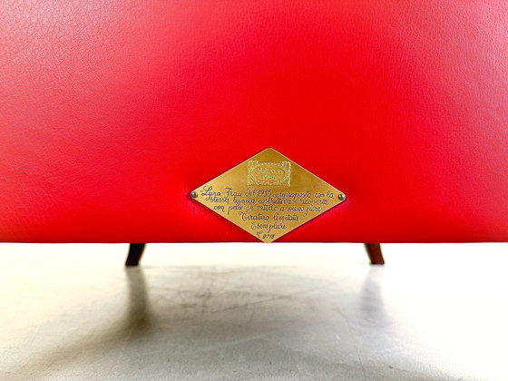 Image 1 of Lyra Fauteuil Poltrona Frau By Renzo Frau Cuir Rouge Lira