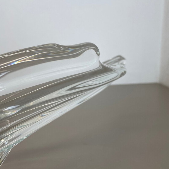 Image 1 of Centre de table vintage en cristal floral par Art Vannes, France 1970