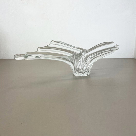 Image 1 of Centre de table vintage en cristal floral par Art Vannes, France 1970