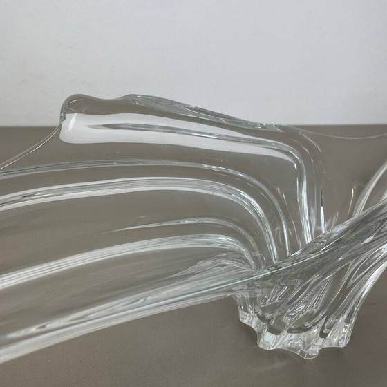 Image 1 of Centre de table vintage en cristal floral par Art Vannes, France 1970